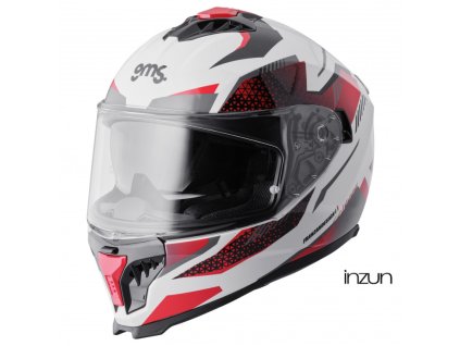 Integrální helma GMS GELERO ZG12701 bílo-červeno-šedá 2XL (Velikost 2XL)