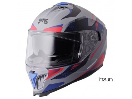 Integrální helma GMS GELERO ZG12701 matná šedo-modro-červená 2XL (Velikost 2XL)