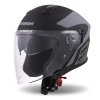 přilba Jet Tech Corso, CASSIDA (černá matná/šedá) (Velikost S (55 až 56 cm))