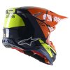 přilba SUPERTECH S-M8 FACTORY, ALPINESTARS (tmavá modrá/oranžová/žlutá fluo lesklá) (Velikost XL (obvod 61 - 62 cm))