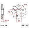 řetězové kolečko pro sekundární řetězy typu 530, JT (18 zubů)