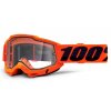 ACCURI 2, 100% Enduro Moto brýle Orange, čiré Dual plexi