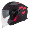 přilba Jet Tech RoxoR, CASSIDA (černá matná/červená fluo/šedá) (Velikost M (57 až 58 cm))