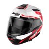 Moto helma Nolan N100-6 Surveyor Metal White/Red N-COM 23 (Velikost XS)