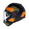 Moto helma Nolan N120-1 Omocromo N-com Nero/Arancione/Verde Militare 345 (Velikost S)