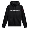 mikina WORDMARK HOODIE 3, ALPINESTARS (černá/bílá/červená) (Velikost M)