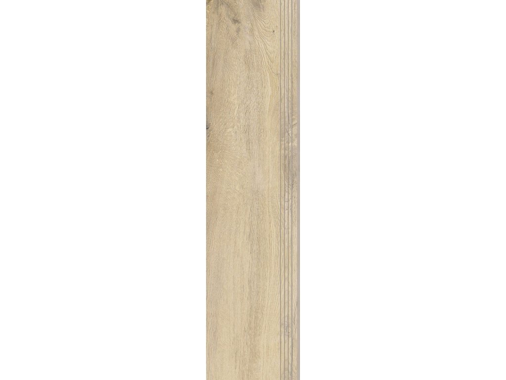 Keramická dlažba Cerrad Guardian Wood Light Beige Schodovka mat 120,2x29,7 cm
