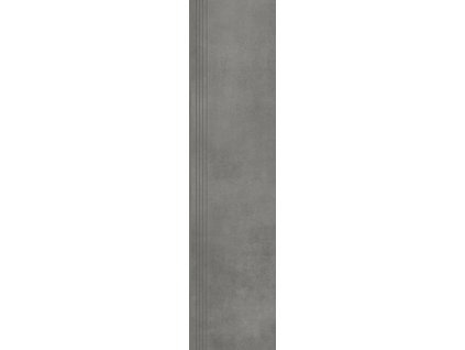 Keramická dlažba Cerrad Concrete Graphite Schodovka mat 119,7x29,7 cm