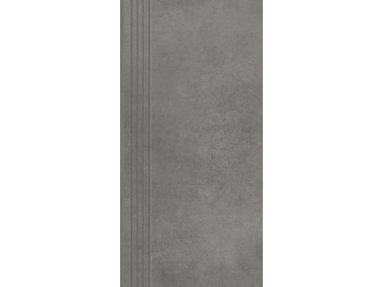 Keramická dlažba Cerrad Concrete Graphite Schodovka mat 59,7x29,7 cm