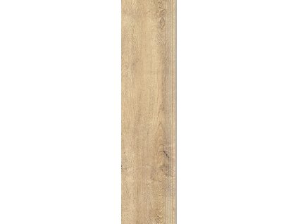 Keramická dlažba Cerrad Sentimental Wood Beige Schodovka mat 120,2x29,7 cm