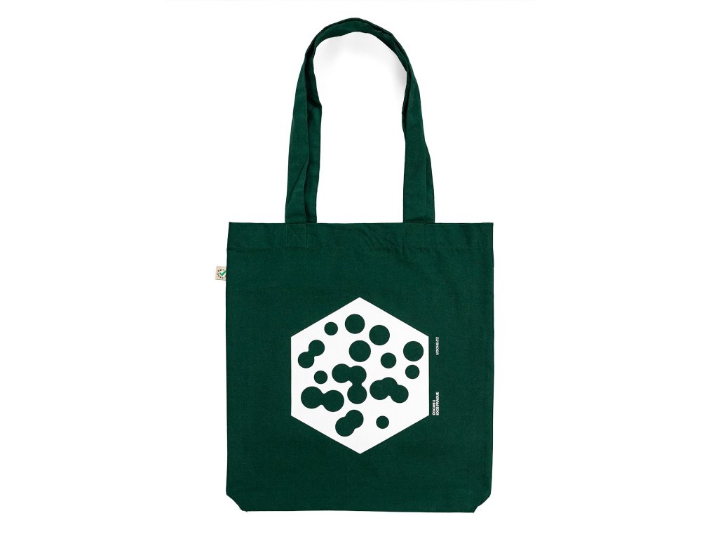 Green bag with white print