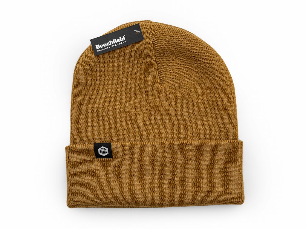 Beanie with hexagon 2 brown