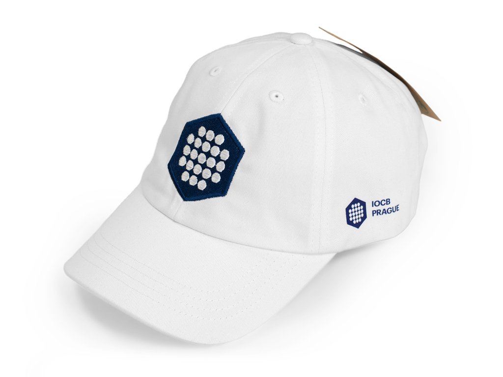 White cap with hexagon