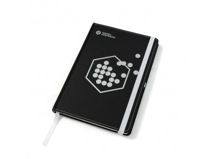 Zápisník černý s bílou gumičkou