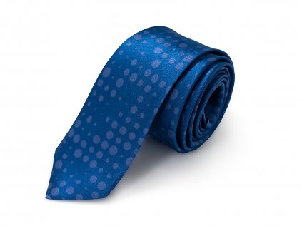 Silk tie, blue with grey print