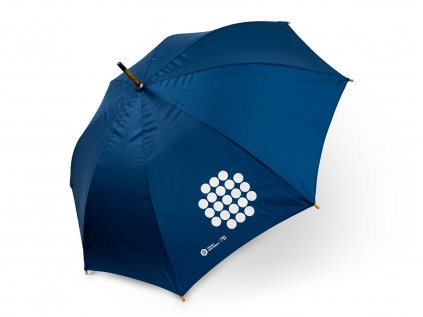 Blue umbrella with jubilee logo