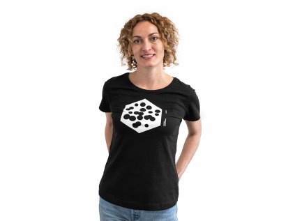 Dámské triko černé s bílým potiskem