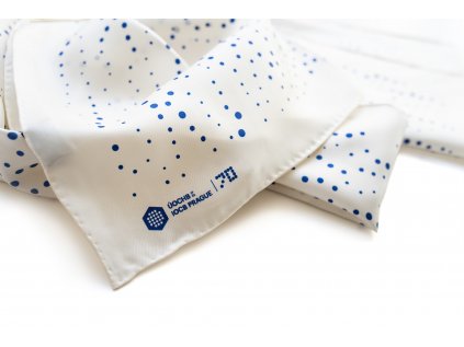 White silk scarf with IOCB jubilee logo