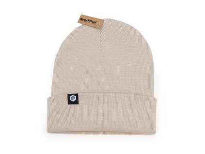 Beanie with a folded brim beige