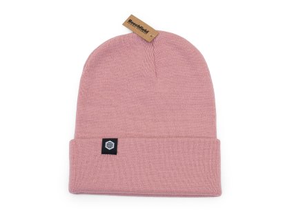 Beanie with a folded brim pink