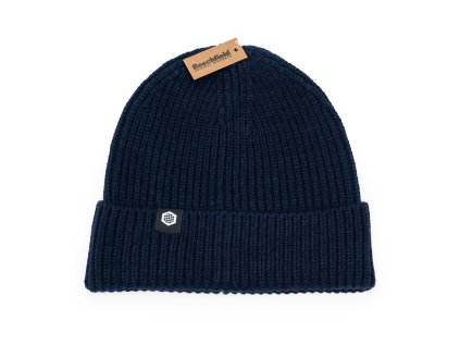 Knitted beanie dark blue