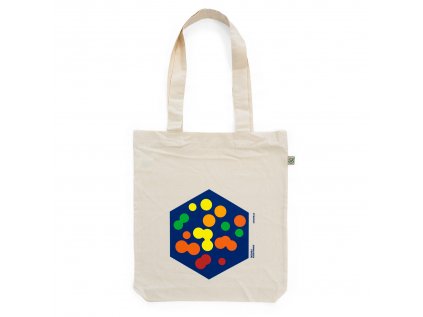 Natural bag with colorful print