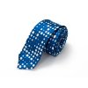 Hedvábná kravata modrá s bílým potiskem