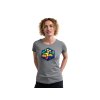 Women's T-shirt gray with colorful print