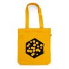 Yellow bag with black print