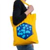 Yellow bag with blue print