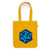 Yellow bag with blue print