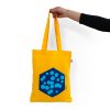 Yellow bag with blue print