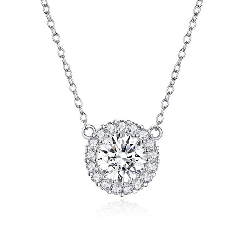 Levně Linda's Jewelry Stříbrný náhrdelník se zirkony Shiny Circle INH047