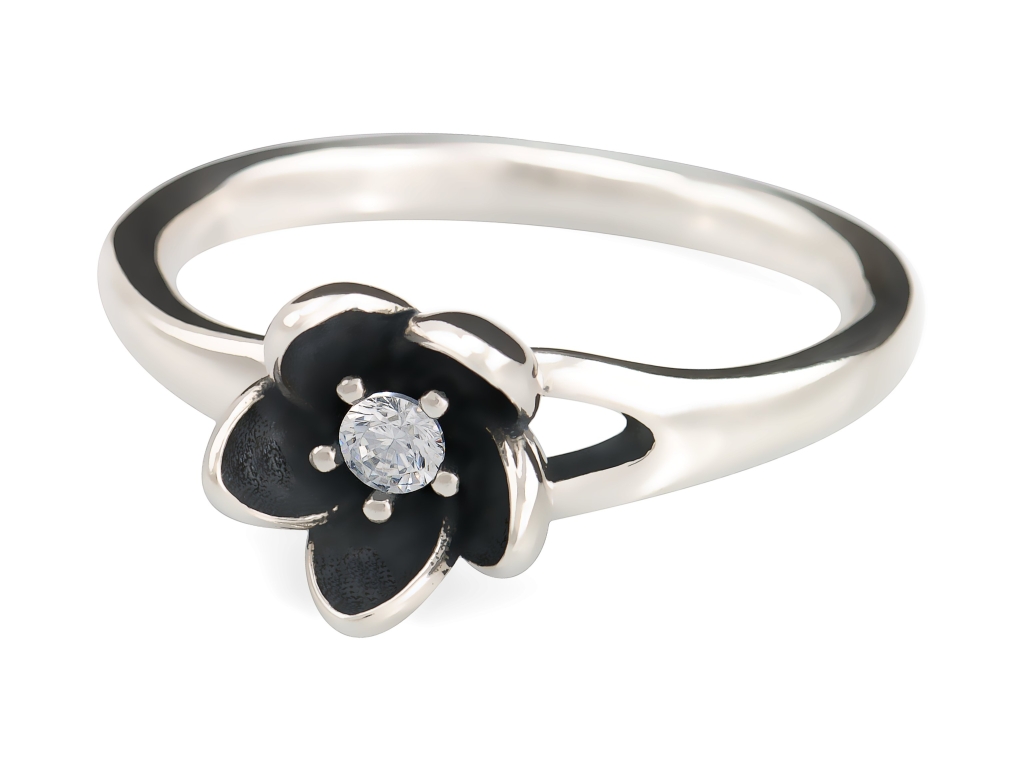 Linda's Jewelry Stříbrný prsten Flower double  IPR012 Velikost: 54