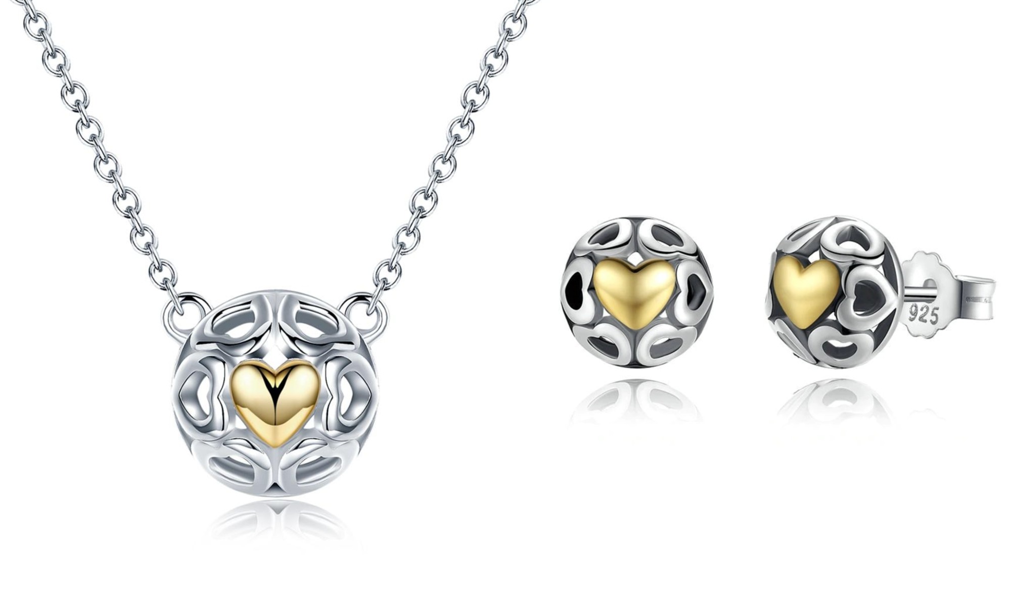 Linda's Jewelry Zvýhodněná sada šperků Kupole srdcí Ag 925/1000 IS001