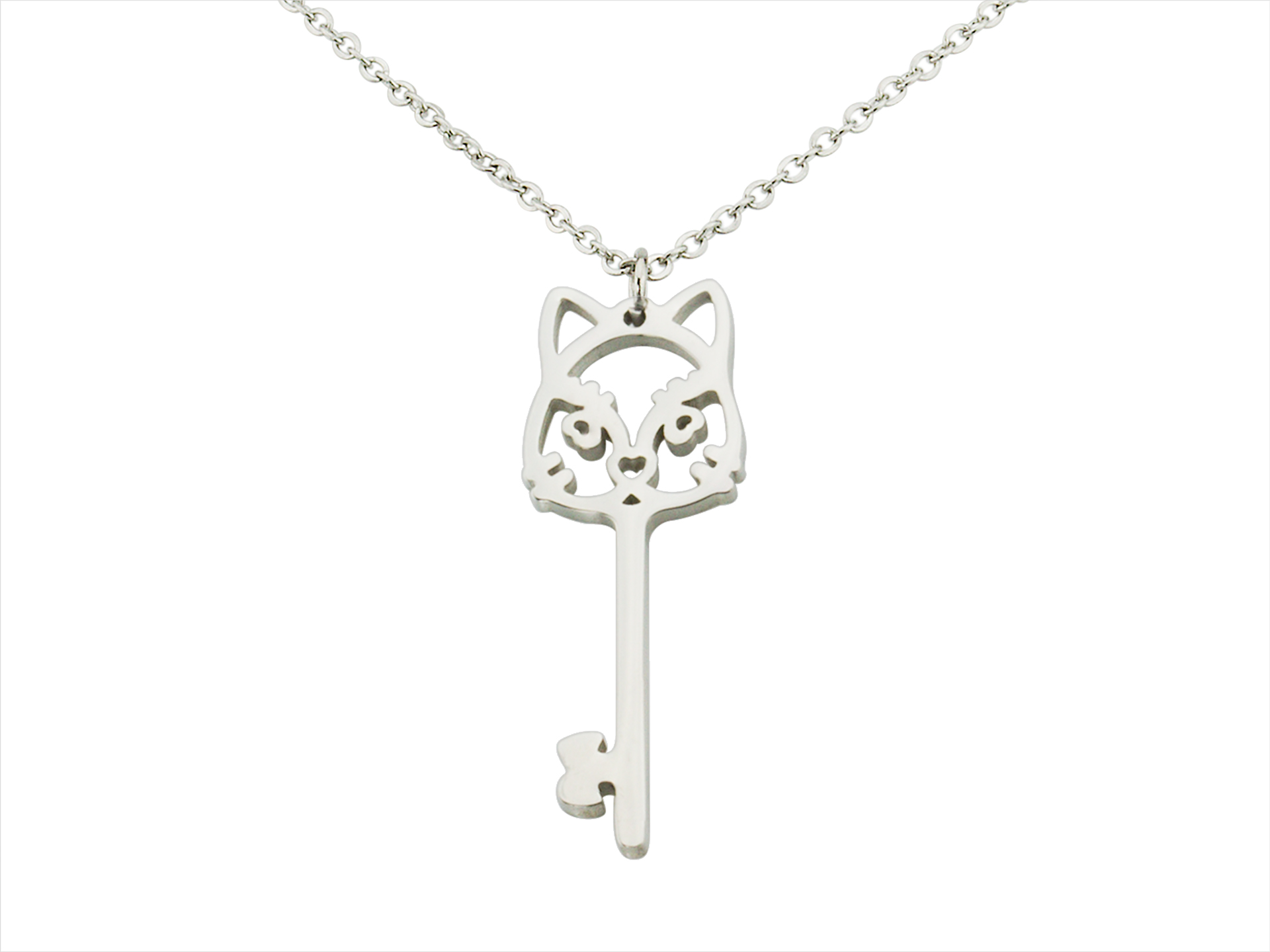 Levně Linda's Jewelry Náhrdelník Kočičí Klíč chirurgická ocel INH008