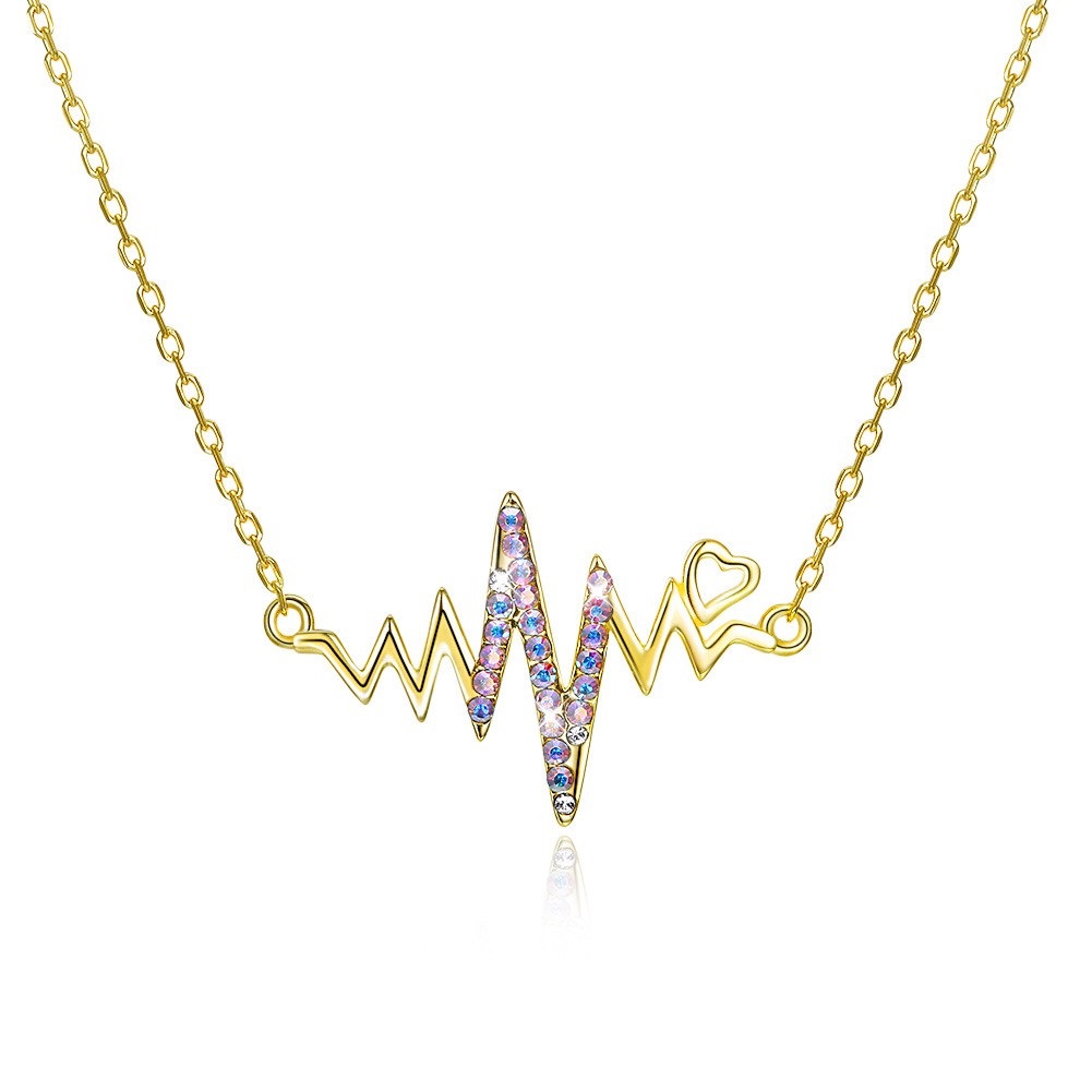 Levně Linda's Jewelry Stříbrný náhrdelník Srdcebeat Luxury Line Ag 925/1000 INH060