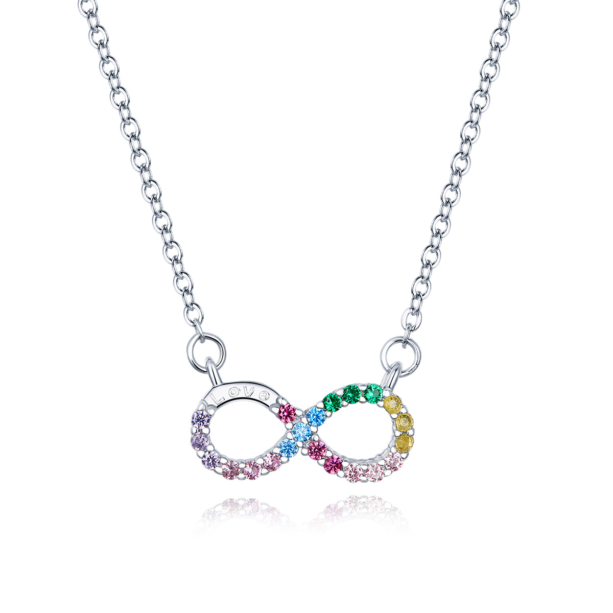 Linda's Jewelry Stříbrný náhrdelník Infinite Rainbow Ag 925/1000 INH069