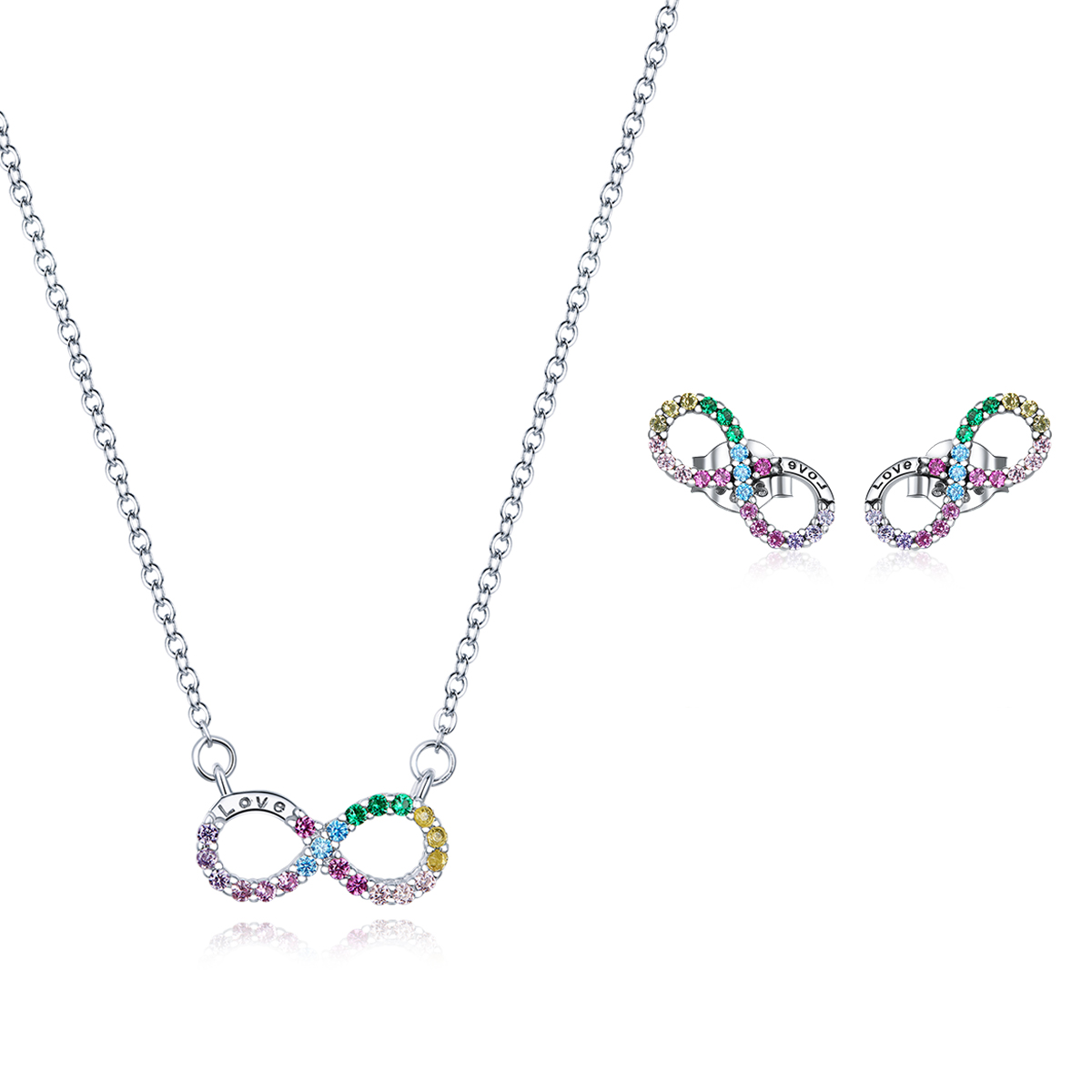 Levně Linda's Jewelry Zvýhodněná sada šperků Infinite Rainbow Ag 925/1000 IS046