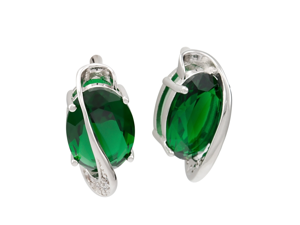 Levně Linda's Jewelry Náušnice bižuterie Smaragd IN015