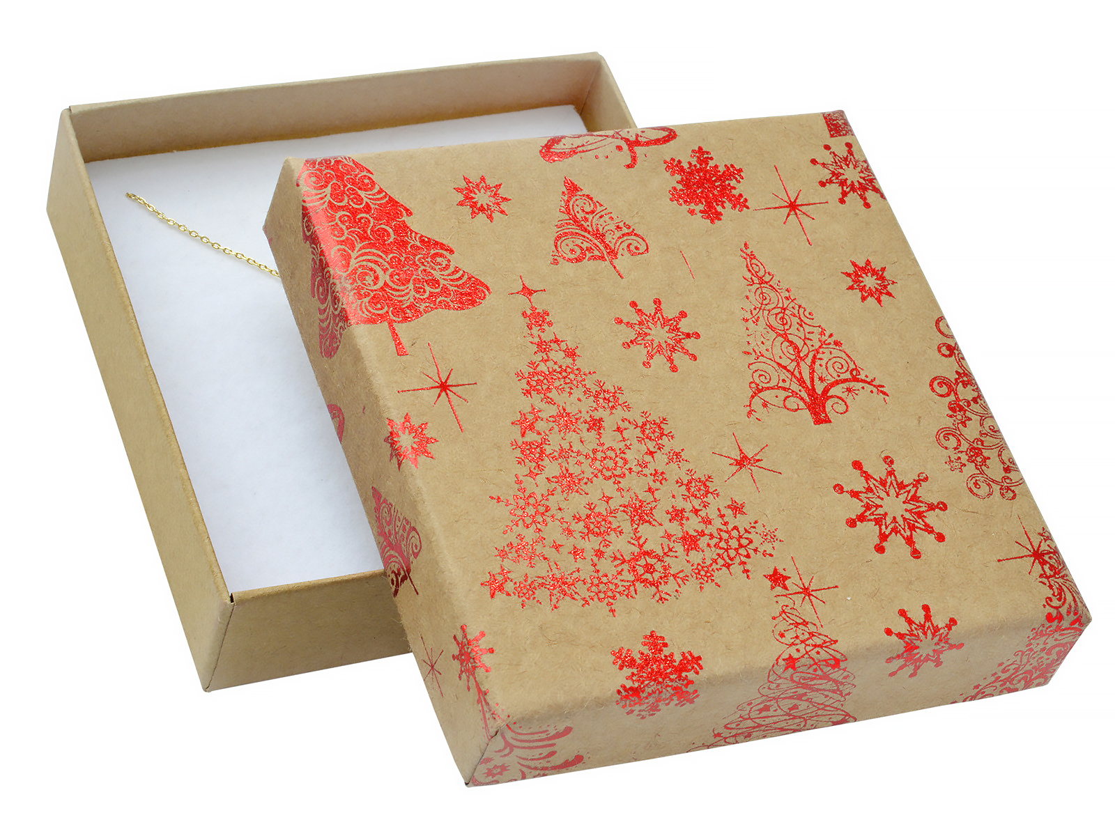 Levně JKBOX Vánoční krabička s mašlí na střední sadu šperků | IK023