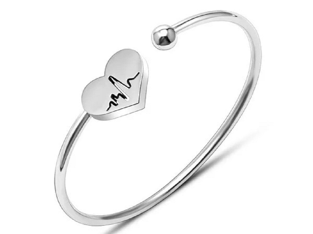 Linda's Jewelry Náramek Love Srdcebeat chirurgická ocel INR024