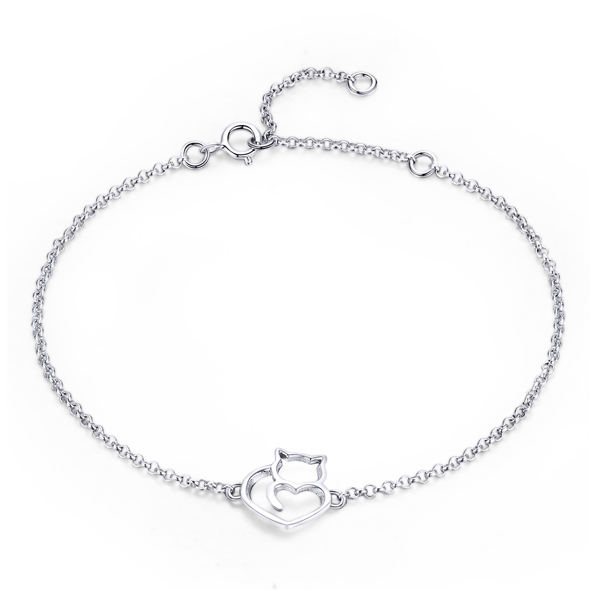 Linda's Jewelry Stříbrný náramek Kočičí Láska Ag 925/1000 INR102