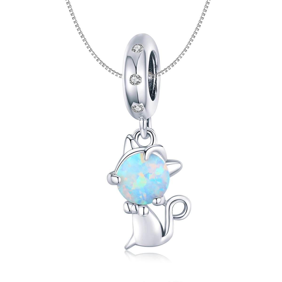 Levně Linda's Jewelry Stříbrný náhrdelník Cute Cat Ag 925/1000 INH114