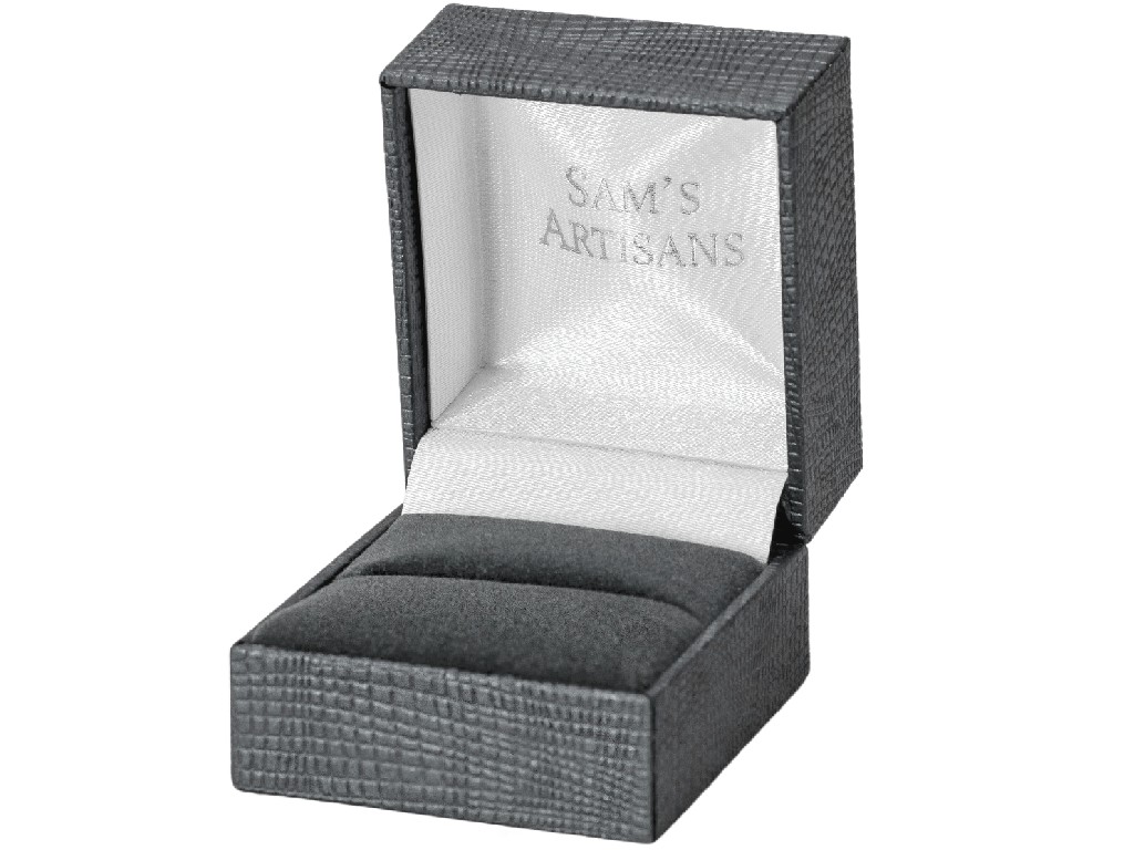 Luxusní koženková černá krabička na prsten nebo náušnice pecky IK031 Značka: Sam\'s Artisans