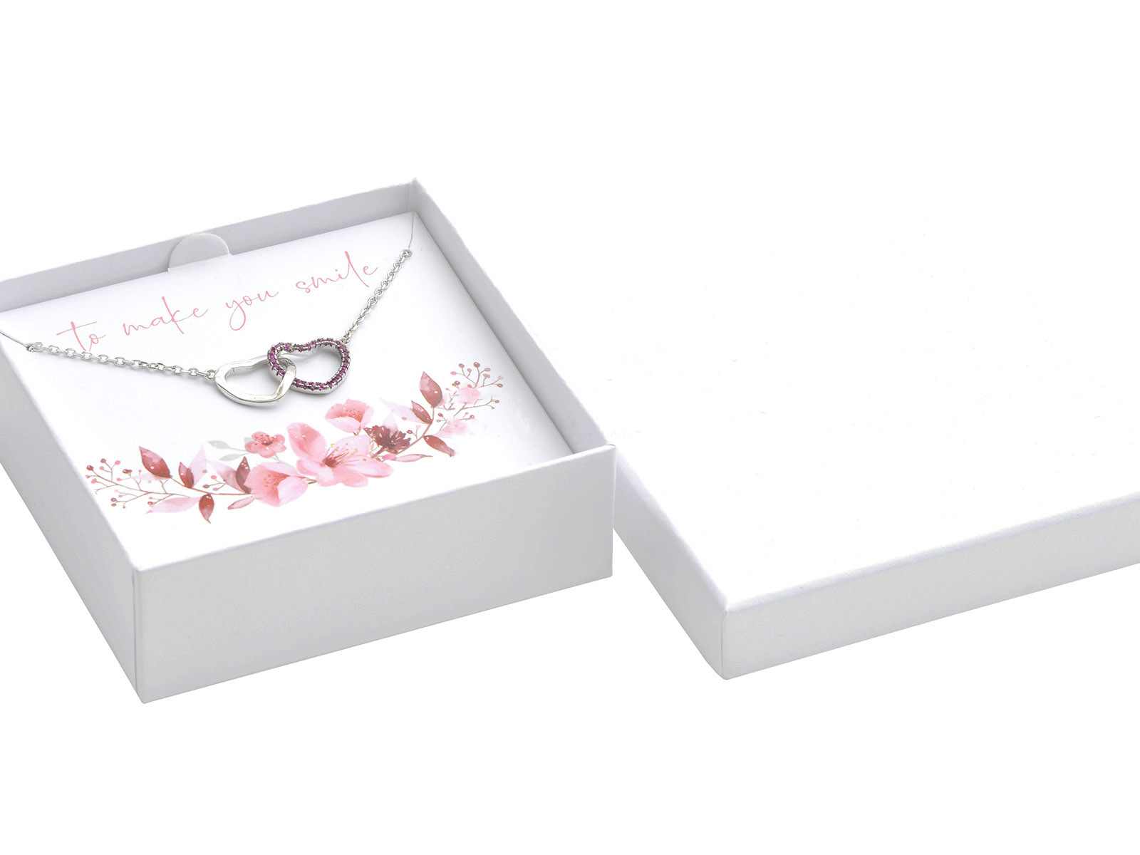 Levně Bílá papírová krabička s věnováním na střední sadu šperků IK034