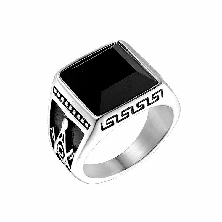 Sam\'s Artisans Masivní prsten Gnosis Black chirurgická ocel IPRM003 Velikost: 59