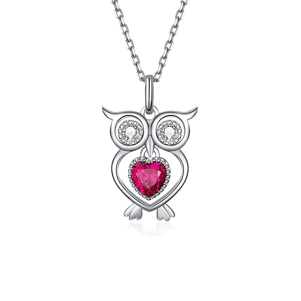 Linda's Jewelry Stříbrný náhrdelník Sova Lásky Ag 925/1000 INH127