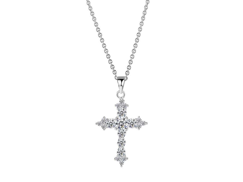 Linda\'s Jewelry Stříbrný náhrdelník Kříž Světla Ag 925/1000 INH132