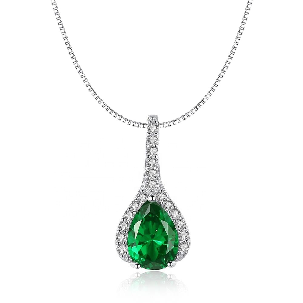 Linda\'s Jewelry Stříbrný náhrdelník Ryzí Zelená Ag 925/1000 INH136